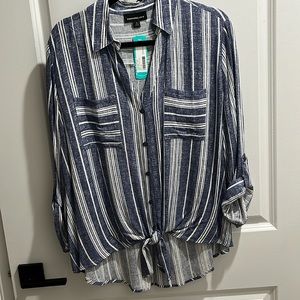 Fortune & Ivy Tie-Front Top